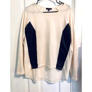 [VERY J] BNWOT Faux Leather Panel Top